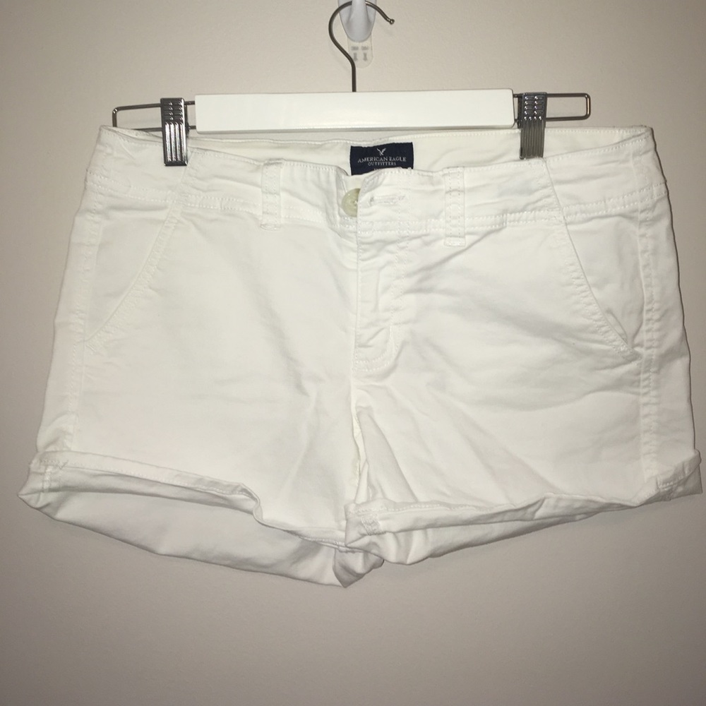 American Eagle Outfitters White Stretch Shorts